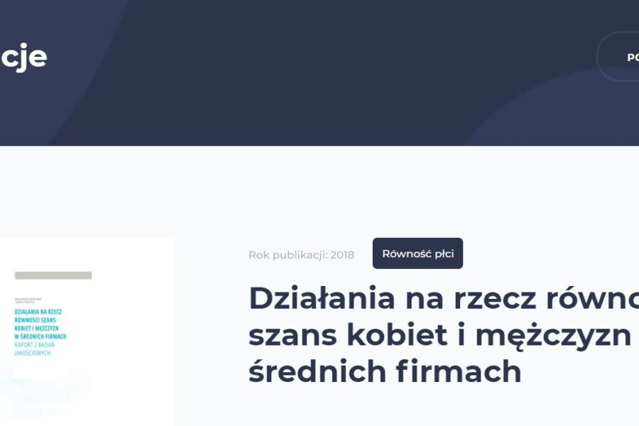 Measures for equal opportunities for women and men in medium-sized companies in Poland