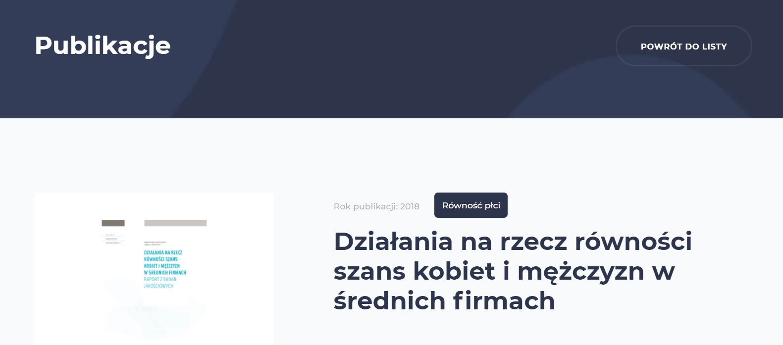 Measures for equal opportunities for women and men in medium-sized companies in Poland